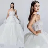 Novos vestidos de casamento sem alças glitter a linha babados apliques grânulo vestido de casamento do país feito sob encomenda trem varredura praia vestidos de novia