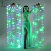 New Belly Dance Silk Fan Veil LED Fans Light up Shiny Pleated Carnival LED Fans Stage Performance Puntelli Accessori Costume298d