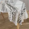 black boho bohemian desk table cloth cover round cotton dining mariage christmas tablecloth