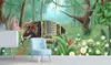 Peinture murale personnalisée 3D papier peint plante tropicale nordique de noix de coco arbre éléphant animaux paysage TV fond mur jungle papier peint murale