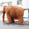 귀여운 큰 갈색 풍선 매머드 퍼레이드 퍼레이드 성능 만화 동물 마스코트 공기 폭발 봉제 코끼리 풍선 이벤트를위한 긴 엄니