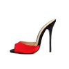 Plus Size 48 Super Hoge Hak 14 CM Vrouwen Slippers Vis Open Teen Flip Flops Woman Red Blue Black Slip On Sandals Lady Shoes Women