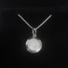 925 sterling silver assinatura pingente de colar caixa original para pandora cz diamante disco cadeia colar para mulheres homens