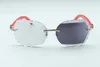 cornice intagliata di fascia alta moda 8300817B cornice in mogano naturale di lusso 58-18-135mm occhiali che cambiano colore uno specchio a duplice uso