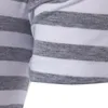 Calofe Helt ny randig T-shirt Män Kortärmad O-Neck Topstees Sommar Basic Classic Long Tshirt Mens Streetwear kläder