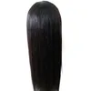 Długie czarne jedwabiste proste peruki pełne grzywki 180% gęstość japońskie włosy z błonnika syntetyczne Brak koronkowe peruki dla dzieci 24 cali dla mody dziewczyny