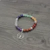 Naturlig helande pärlstav Chakra Tree of Life Armband Lucky Yoga Energy Beads 7 Chakra Reiki Meditation Crystal Stone Stretch Armband