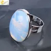 15 kleuren natuurlijke edelsteen ringen voor mannen vrouwen kristal opaal rose quartz amethist verstelbare ovale ring mode-sieraden accessoires