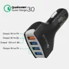 QC 3.0 شاحن سيارة 4 USB ميناء الشحن السريع محول العالمي شاحن الهاتف الخليوي 12V الإضافية 3.1a للهواتف الذكية