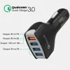 QC 3,0 Автомобильное зарядное устройство 4 порта USB быстрой зарядки адаптер Универсальный сотовый телефон зарядное устройство 12V 3.1A для смартфонов