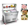 Machine à crème glacée frite dure en acier inoxydable 304 de style thaïlandais à refroidissement rapide avec moule carré de 35 cm