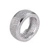 Хип -хоп нержавеющая сталь кубическая циркония кольца кольца заморожена высококачественная микропроводная бриллианто