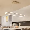 Length 1200mm Modern Led Hanging Chandelier For Dining Kitchen Room Double Glow Suspension luminaire Chandeliers