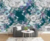 moderno papel de parede flores forma papéis de parede para sala de estar quarto fundo TV decoração de parede Mural wallpaper 3d