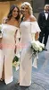 Split Sheath Bruidsmeisjes Jurken Strapless Afrikaanse Junioren Maid of Honour Jurk Plus Size Party Jurken Prom Wedding Guest Wear Avond Formal
