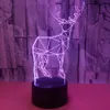 Kerst creatief klein nachtlampje fawn 3D kleurrijke aanraaklampen visuele led-verlichting cadeau sfeerlamp 5067584