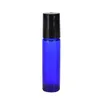 Błękitna butelka wałka szkła do olejków eterycznych perfumy oczu krem ​​10ml roll na fiolce z piłką do walcowania