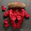 2018 Winter Baby Warm Romper Infant Children Snowsuit Outerwear Newborn Girl And Boys Jumpsuit Snow Overalls Fur Hood4886517