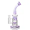 8.2 inch tall tube hookahs glass bong 2 chamber recycler perc oil dab rigs Slitted drum percolator water toro pipe