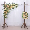 Upscale Bröllopsdekoration Centerpieces Triangulära Blommor Row Arch Bakgrund Inredning Party DIY Rose Hydrangea Flower Arrangemang