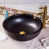 estilo de Europa lavatório china afundar Jingdezhen Art Contador Top banheiro cerâmico dissipador da embarcação pia do banheiro preto