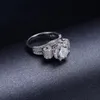 Echte solide 100 % 925 Sterling Silber Lotusblume Ringe für Frauen Luxus 4ct simulierter Diamant Platin Hochzeit Schmuck GRÖSSE 5-10
