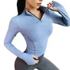 Vertvie Woman Yoga Shirts Jogging Zip Gym Långärmning Top Quickdry Breattable Tight Tops Slim Fitness Running Sportswear 2020269066404136