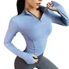 Vertvie Dames Yogashirts Joggen Zip Gym Top Met Lange Mouwen Sneldrogend Ademend Strakke Tops Slank Fitness Hardlopen Sportkleding 2020269066404136