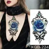 Adesivo da tatuaggio temporaneo impermeabile Blue Rose Peony Flowers Flash Tattoos Cross Rosary Body Art ARM FACHE Tatoo Women Men7707809