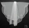 Principais véus de casamento de miçangas de noiva de noiva de noiva branca véu de noiva de duas camadas com pente al6042