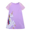 13 Styles Girl Summer Dress Kids Stripes Giraffa Flamingo Animali Abito stampato Cotone Abiti casual per bambini INS Abbigliamento per bambini Z11