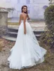 2020 мантий Простой линии Свадебных платьев без бретелек Backless аппликации свадебного платья суд Поезд сшитого Sexy Свадебных