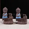 Lotus Backflow Buddhist Incense Little Monk Censer Ceramic Backflow Incense Burner Holder Aromatherapy Smoke Backflow Stick Incense Holder