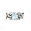Bijoux hip hop cristal fleur anneaux de mariage pour femmes Bague Bijoux bleu blanc rose couleur Bague de fiançailles mode livraison directe