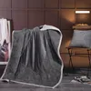 Blankets Pillow Blanket 2 In 1 Warm Solid Red Grey Foldable Patchwork Lamb Cashmere Quilt Home Office Car Throw Cushion1