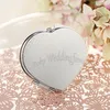 4 pièces personnalisé en acier inoxydable coeur miroir Compact douche nuptiale faveurs de mariage fête souvenir demoiselles d'honneur douche faveurs