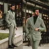 Ny unik design mens tuxedos bröllop kostym brudgum dubbelbröst toppad lapel formellt arbete prom office blazer (jacka + byxor)