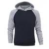 Mens Yeni Ceket Hoodies Gevşek Sıradan Spor Renk Eşleşen Raglan Sleeve Hooded Pullover Sweatshirt Adam Büyük Boy S-2XL