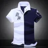 A1114 Camisa solide hommes vêtements pour hommes courts marque grand cheval broderie Style d'été à manches courtes couleur unie