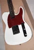 Guitarra elétrica branca feita sob encomenda com o Pickguard vermelho da pérola, Fretboard do Rosewood, 22 Frets, Hardwares do cromo, personalizados como você pede.