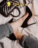 Fri frakt avgift ny stil Casual Designer svart mocka läder spets tå höga klackar pumps sexiga lada kvinnor skor 12cm 10cm stor storlek 34 43