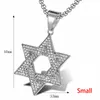 Hip Hop Bling Iced Out Gold Color Stainless Steel Jewish Star of David Hexagram Pendants Necklaces for Men Rapper Jewelry237r