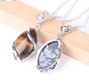 Women Trendy Jewelry Pendants for Necklace Choker Making Horse Eye Shaped Natural Gemstone Charms Pendant with Love Heart Buckle GD249