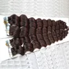 브라질 버진 헤어 딥 웨이브 피부 위사 테이프 헤어 익스텐션 80pcs 200g 인간의 머리카락 확장