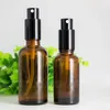 30 ml 50 ml bouteilles de pulvérisateur en verre vides atomiseur ambre bouteilles de pulvérisation rechargeables flacon avec bouchon de pompe en or noir pour eau cosmétique de parfum