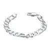 Hot sale gift 925 silver 10M flat three hand - male models DFMCH202,Brand new 925 sterling silver plated Chain link bracelets high grade