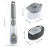 Double Use Cozinha Limpeza Escova Scrubber Dish Dish Lavar Esponja Com Recarga Líquido Sabonete Dispenser Cozinha Pot Cleaner Tool