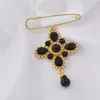 Kobiety Crystal Cross Broszka Vintage Cross Brooch Suit Lapel Pin Moda Biżuteria Akcesoria do Party