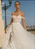 2019 Bohême Robes De Mariée Sexy Hors Épaule Dentelle Appliques Robes De Mariée Arabie Saoudite Balayage Train Plus La Taille Dos Nu Boho Robe De Mariée