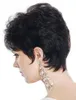 AIMISI Short Cut Synthetic Hair BOBO Wig Simulation Human Hair Wigs pelucas de cabello humano Black Color Wigs JF2068